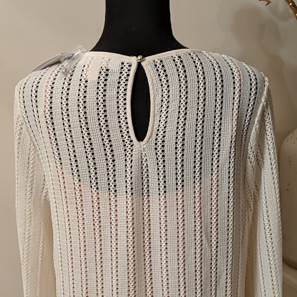 🔥MICHAEL KORS Boho Bell-Sleeve Shift Bone Dress - Picture 5 of 7